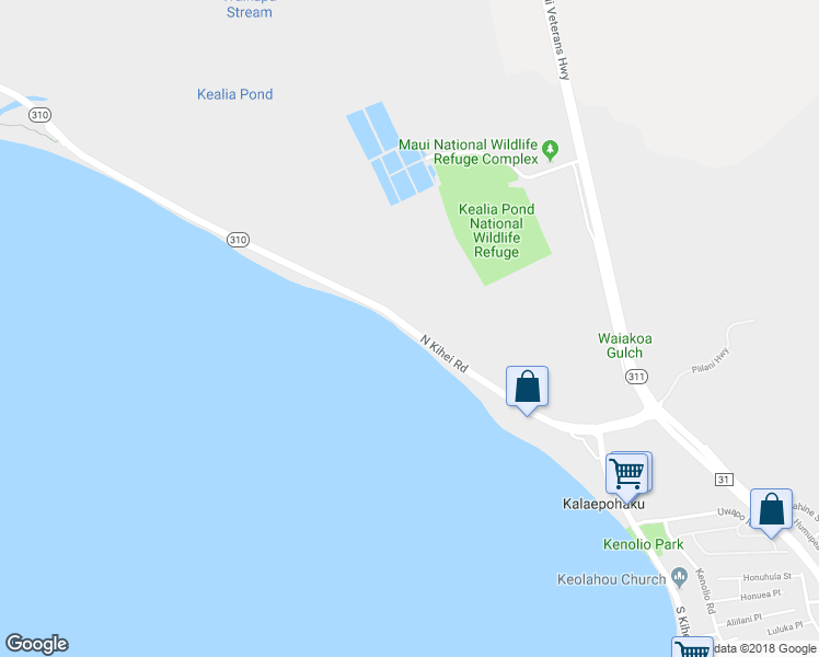 map of restaurants, bars, coffee shops, grocery stores, and more near 0 North Kihei Road in Kihei