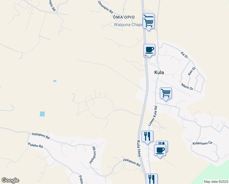 map of restaurants, bars, coffee shops, grocery stores, and more near 194 Huahua Place in Kula