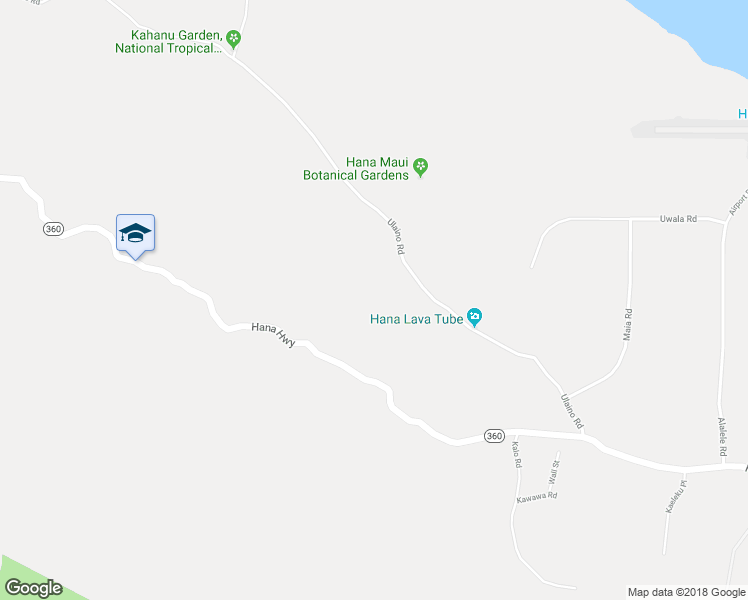 map of restaurants, bars, coffee shops, grocery stores, and more near 2401 Hana Highway in Hana