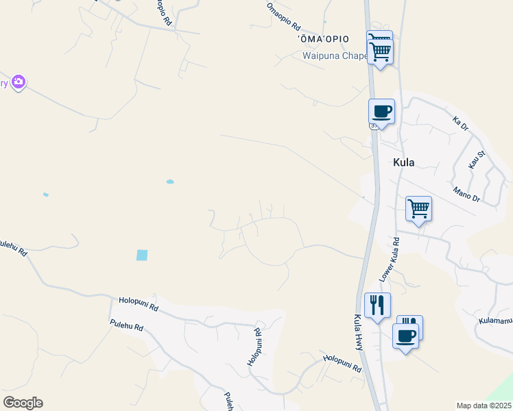 map of restaurants, bars, coffee shops, grocery stores, and more near 280 Huahua Place in Kula