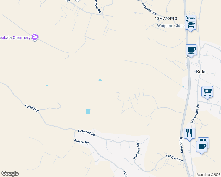 map of restaurants, bars, coffee shops, grocery stores, and more near 388 Huahua Place in Kula