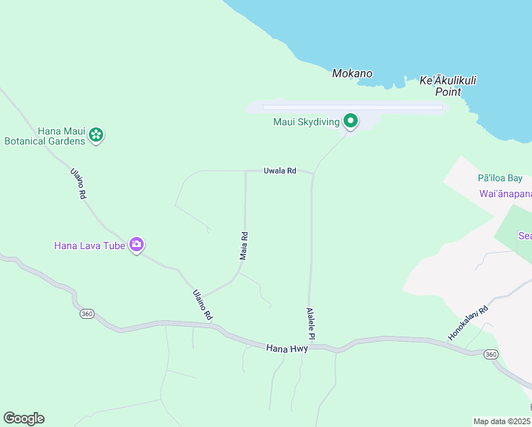 map of restaurants, bars, coffee shops, grocery stores, and more near 210 Maia Road in Hana