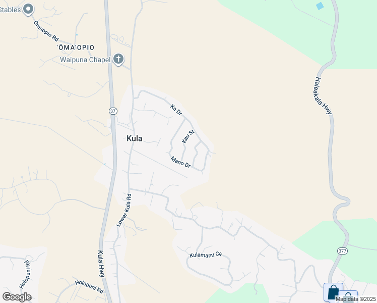 map of restaurants, bars, coffee shops, grocery stores, and more near 35 Kau Street in Kula