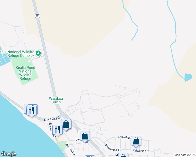 map of restaurants, bars, coffee shops, grocery stores, and more near 58 Kihalani Street in Kihei