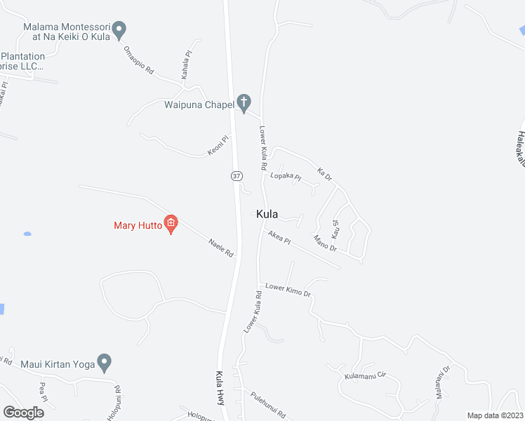 map of restaurants, bars, coffee shops, grocery stores, and more near 12 Waokele Place in Kula