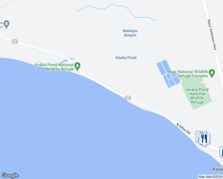 map of restaurants, bars, coffee shops, grocery stores, and more near 2 North Kihei Road in Kihei