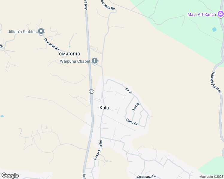 map of restaurants, bars, coffee shops, grocery stores, and more near 10 Lopaka Place in Kula