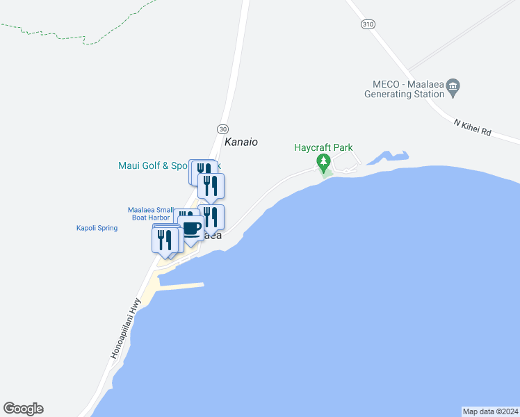 map of restaurants, bars, coffee shops, grocery stores, and more near 150 Hauoli Street in Wailuku