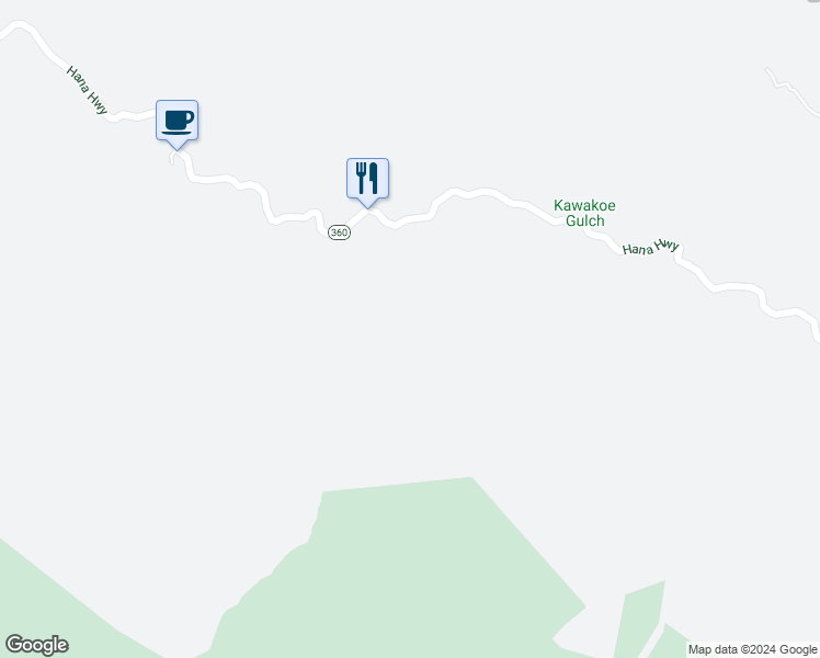 map of restaurants, bars, coffee shops, grocery stores, and more near 1400 Hana Highway in Hana