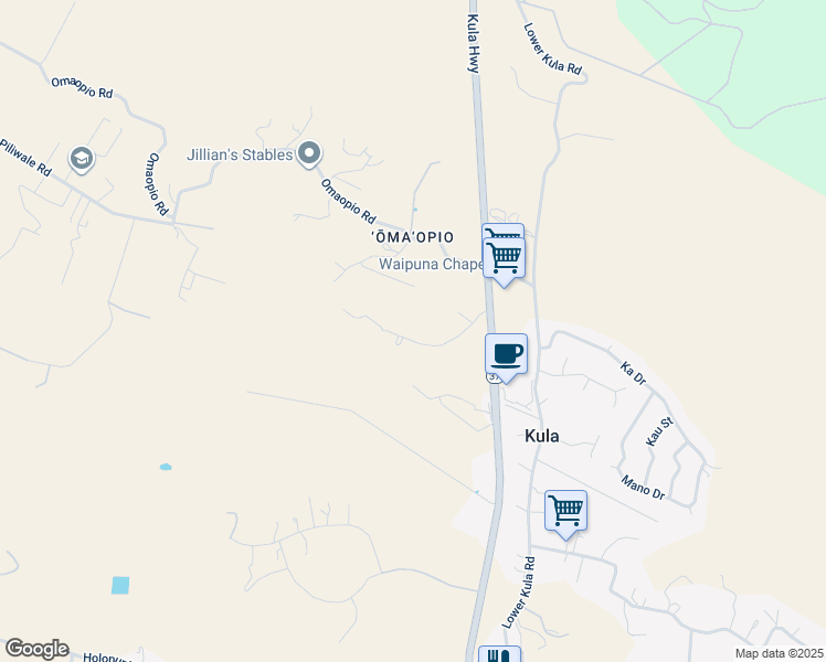 map of restaurants, bars, coffee shops, grocery stores, and more near 216 Keoni Place in Kula