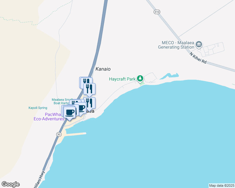 map of restaurants, bars, coffee shops, grocery stores, and more near Hauoli Road in Hana
