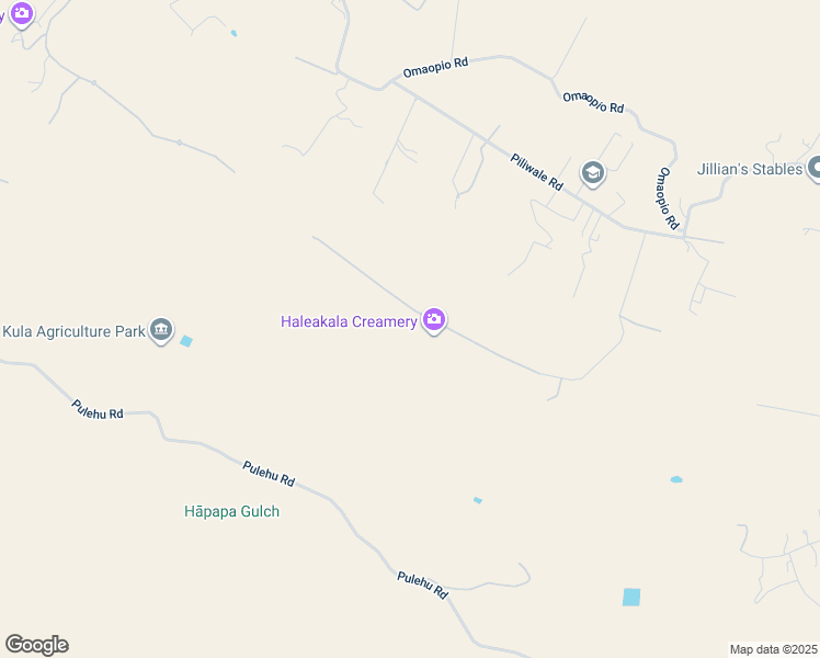 map of restaurants, bars, coffee shops, grocery stores, and more near 157 Hoomaikai Place in Kula