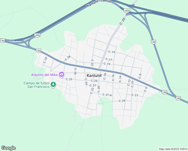 map of restaurants, bars, coffee shops, grocery stores, and more near in Kantunil