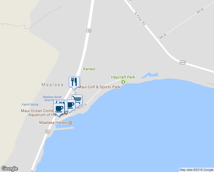 map of restaurants, bars, coffee shops, grocery stores, and more near 220 Hauoli Street in Wailuku