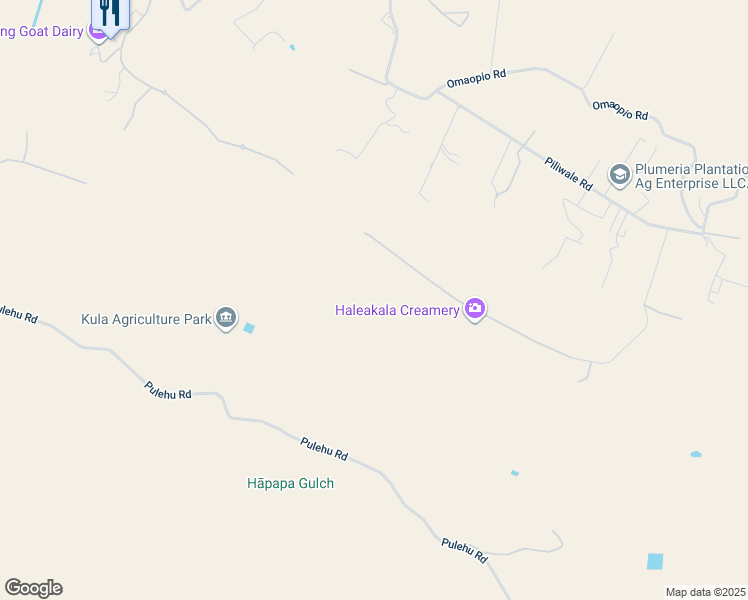 map of restaurants, bars, coffee shops, grocery stores, and more near 148 Hoomaikai Place in Kula