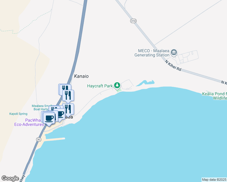 map of restaurants, bars, coffee shops, grocery stores, and more near 300 Hauoli Street in Wailuku