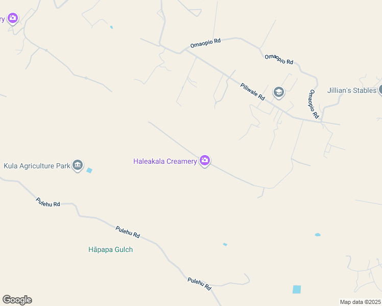 map of restaurants, bars, coffee shops, grocery stores, and more near 157 Hoomaikai Place in Kula