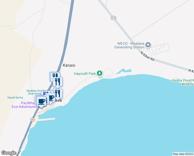 map of restaurants, bars, coffee shops, grocery stores, and more near 300 Hauoli Street in Wailuku