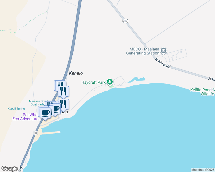 map of restaurants, bars, coffee shops, grocery stores, and more near 300 Hauoli Street in Wailuku