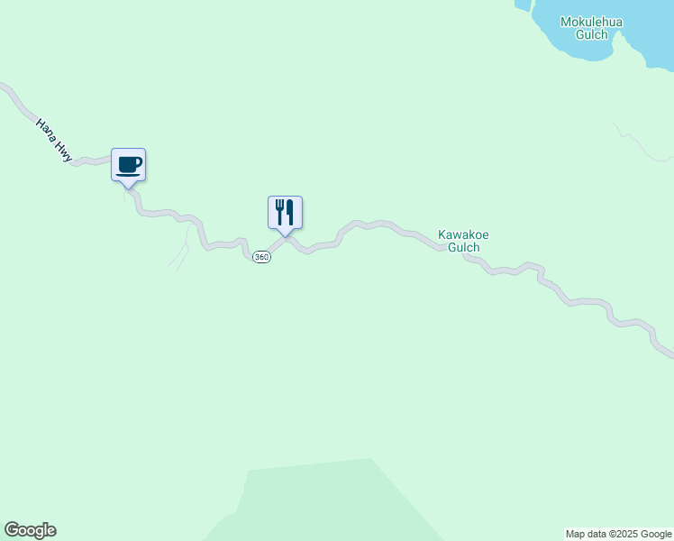 map of restaurants, bars, coffee shops, grocery stores, and more near Hana Highway in Maui County