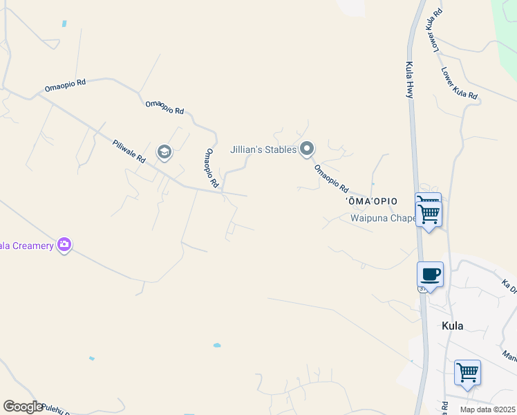 map of restaurants, bars, coffee shops, grocery stores, and more near 3 Piliwale Road in Kula