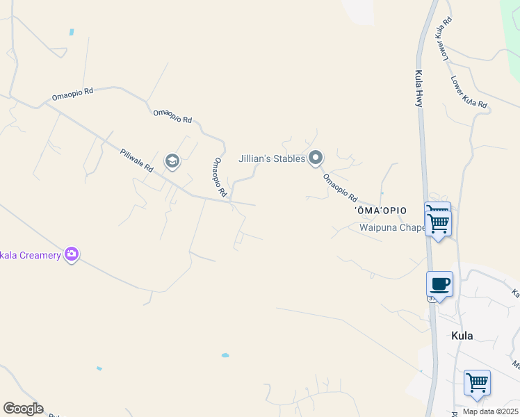 map of restaurants, bars, coffee shops, grocery stores, and more near 3 Piliwale Road in Kula