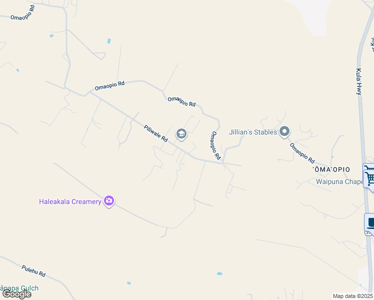 map of restaurants, bars, coffee shops, grocery stores, and more near 248 Piliwale Road in Kula