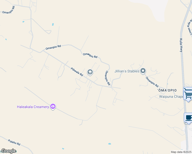 map of restaurants, bars, coffee shops, grocery stores, and more near 248 Piliwale Road in Kula