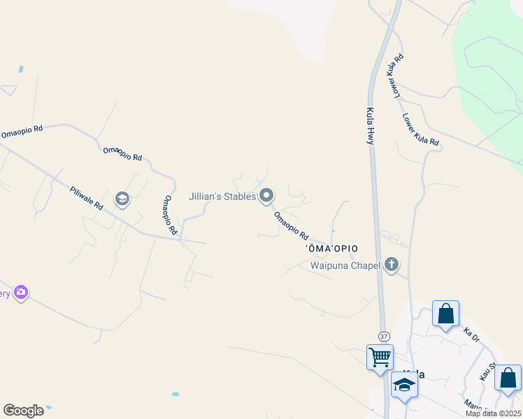 map of restaurants, bars, coffee shops, grocery stores, and more near 686 Omaopio Road in Kula