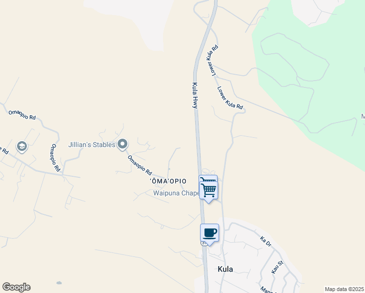 map of restaurants, bars, coffee shops, grocery stores, and more near 140 Kahala Place in Kula