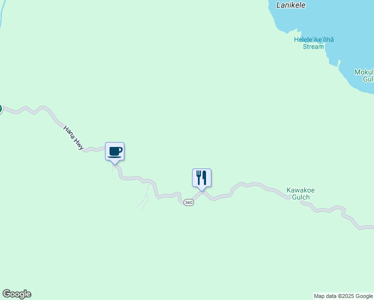 map of restaurants, bars, coffee shops, grocery stores, and more near 973 Hana Highway in Maui County