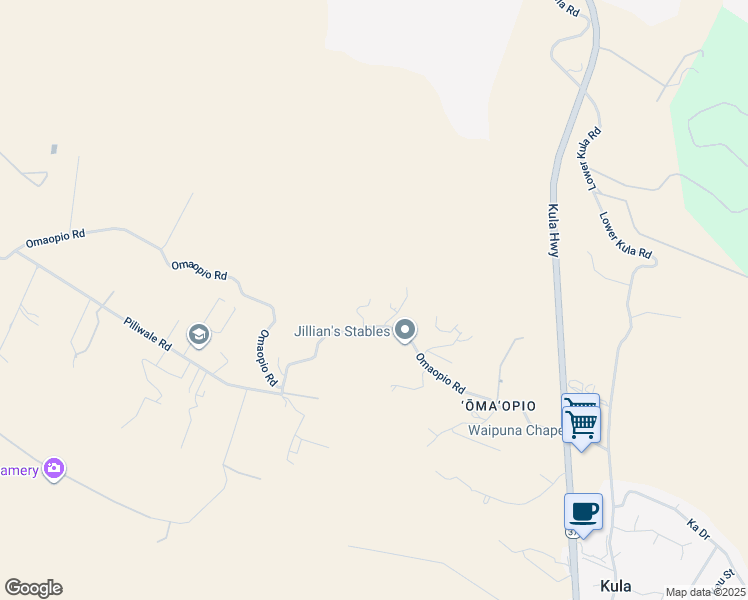 map of restaurants, bars, coffee shops, grocery stores, and more near 704 Omaopio Road in Kula