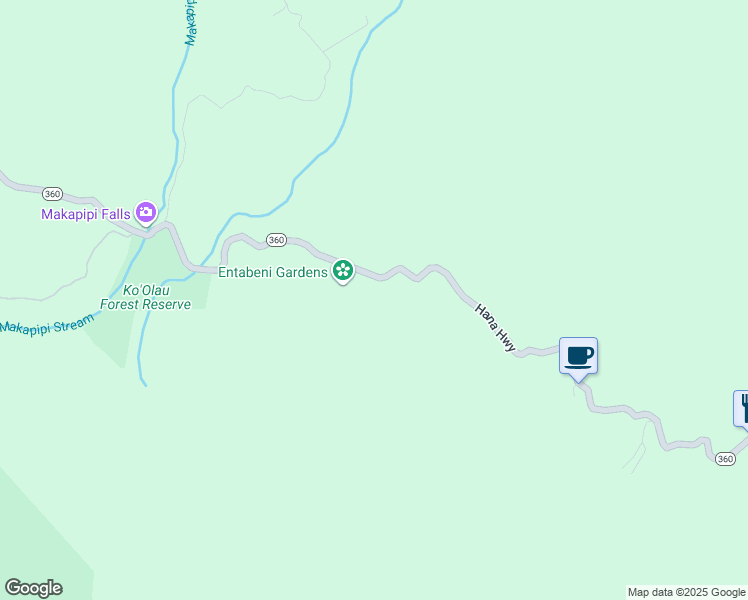 map of restaurants, bars, coffee shops, grocery stores, and more near 350 Hana Highway in Hana
