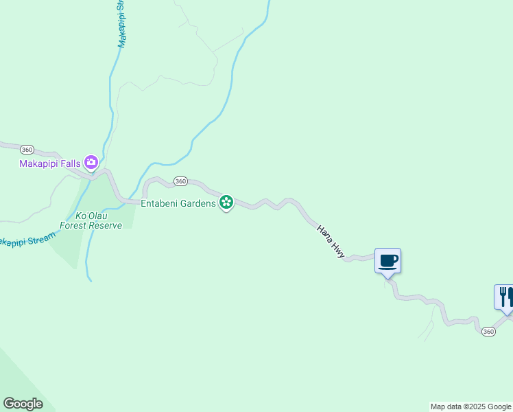 map of restaurants, bars, coffee shops, grocery stores, and more near 350 Hana Highway in Hana