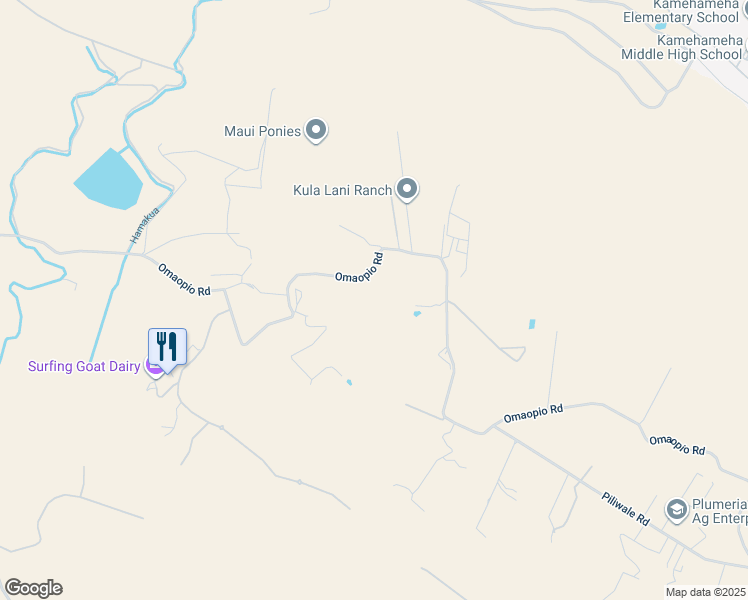 map of restaurants, bars, coffee shops, grocery stores, and more near 3051 Omaopio Road in Kula
