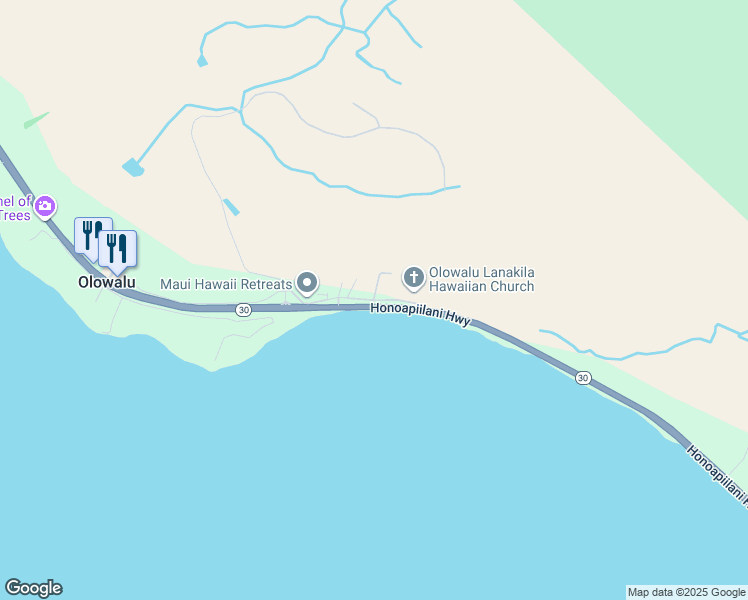 map of restaurants, bars, coffee shops, grocery stores, and more near 652 Olowalu Village Road in Lahaina