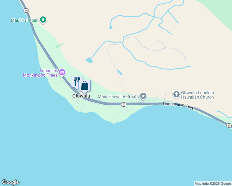 map of restaurants, bars, coffee shops, grocery stores, and more near 814 Hawaii 30 in Lahaina