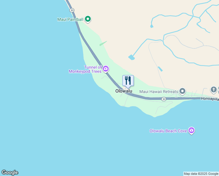 map of restaurants, bars, coffee shops, grocery stores, and more near 49 Kuahulu Place in Lahaina