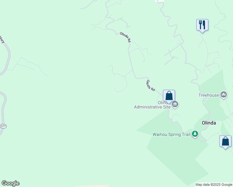 map of restaurants, bars, coffee shops, grocery stores, and more near 2000 Olinda Road in Makawao