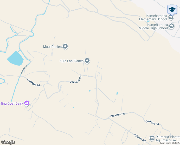map of restaurants, bars, coffee shops, grocery stores, and more near 2846 Omaopio Road in Kula