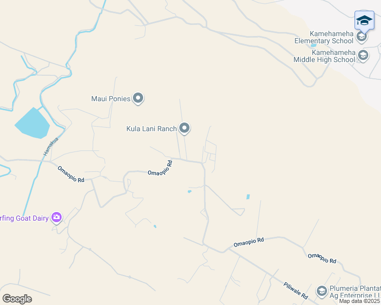map of restaurants, bars, coffee shops, grocery stores, and more near 2846 Omaopio Road in Kula
