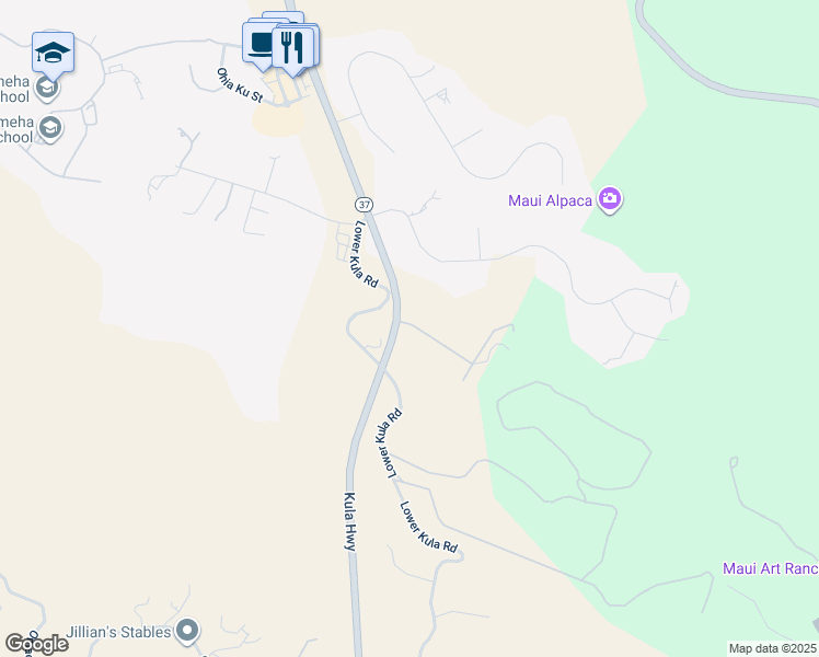 map of restaurants, bars, coffee shops, grocery stores, and more near 21 Noholoa Place in Makawao