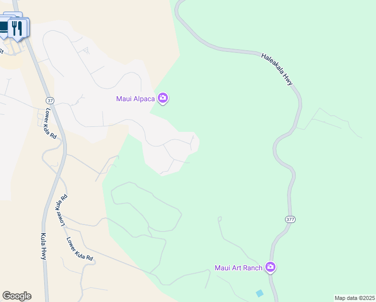 map of restaurants, bars, coffee shops, grocery stores, and more near 480 Hoopalua Drive in Makawao