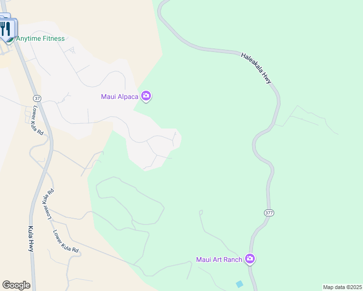 map of restaurants, bars, coffee shops, grocery stores, and more near 500 Hoopalua Drive in Makawao