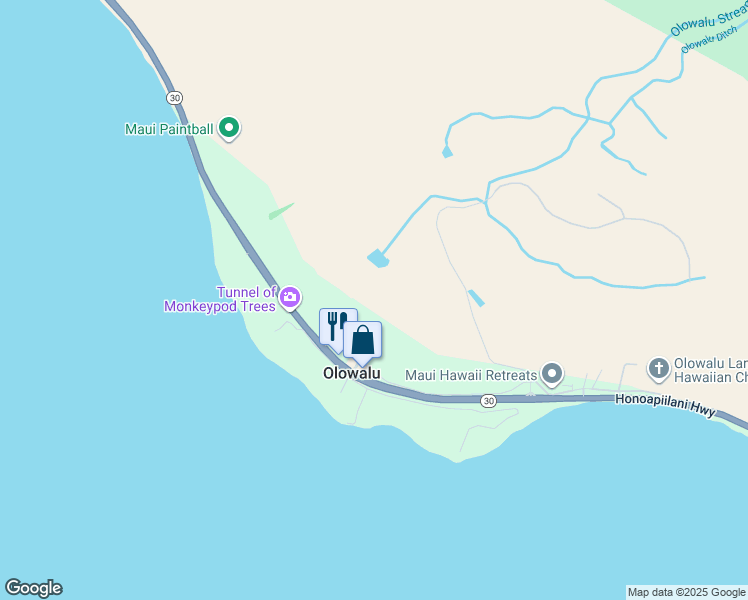 map of restaurants, bars, coffee shops, grocery stores, and more near 832 Olowalu Village Road in Lahaina