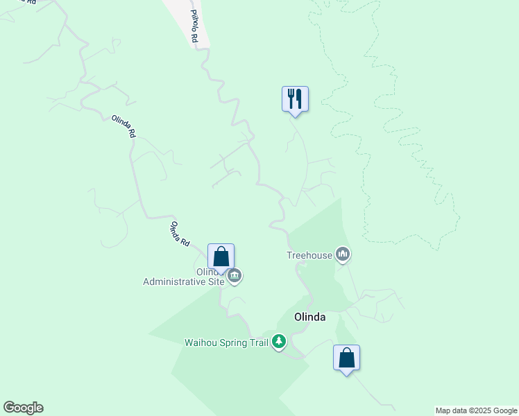 map of restaurants, bars, coffee shops, grocery stores, and more near 2350 Piiholo Road in Makawao