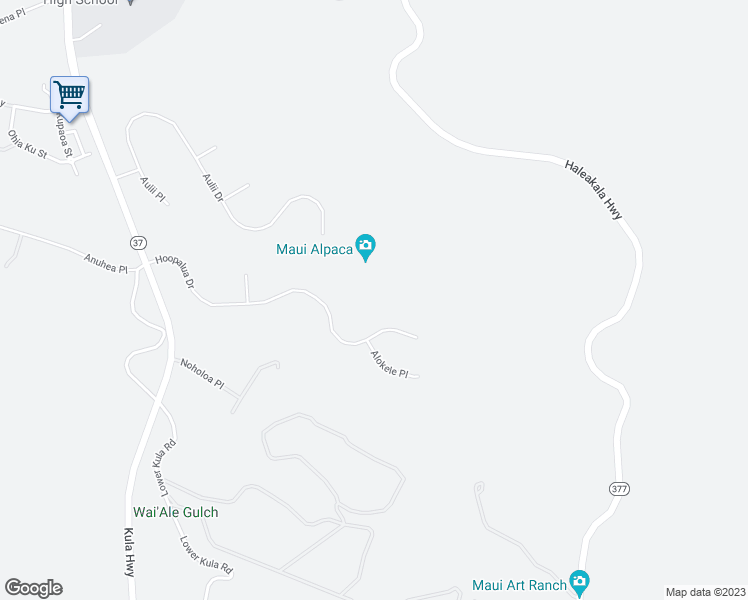 map of restaurants, bars, coffee shops, grocery stores, and more near 429 Hoopalua Drive in Makawao