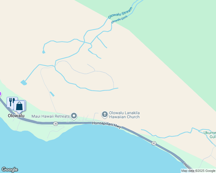 map of restaurants, bars, coffee shops, grocery stores, and more near 255 Luawai Street in Lahaina