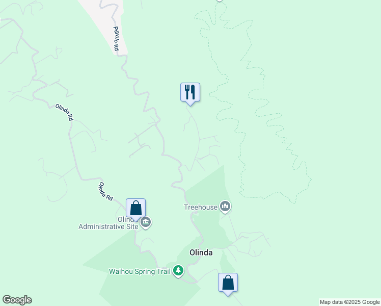 map of restaurants, bars, coffee shops, grocery stores, and more near 1242 Ehu Road in Makawao
