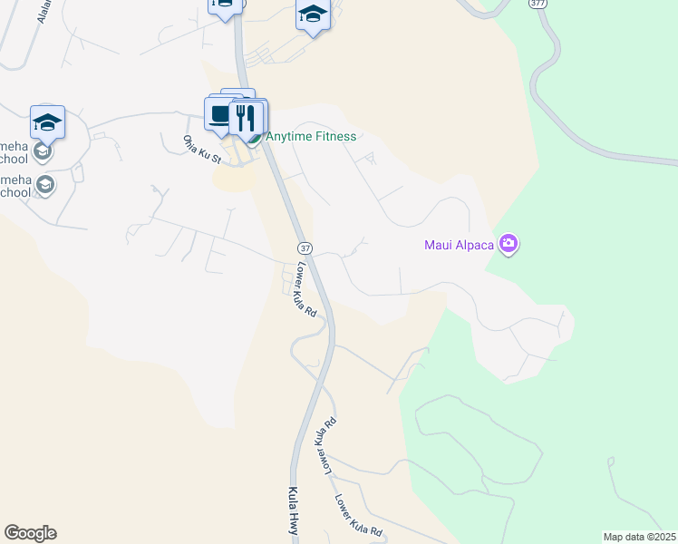 map of restaurants, bars, coffee shops, grocery stores, and more near 70 Hoopalua Drive in Makawao